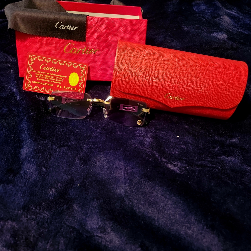 Cartier Rimless Sunglasses with Red Case